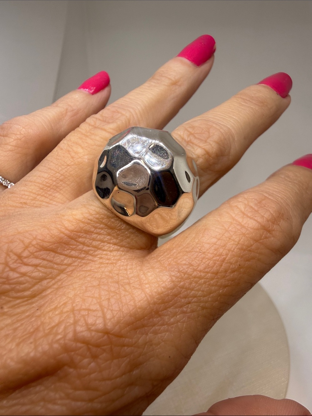 Polished Silver Dome Statement Ring - Women Jewelry